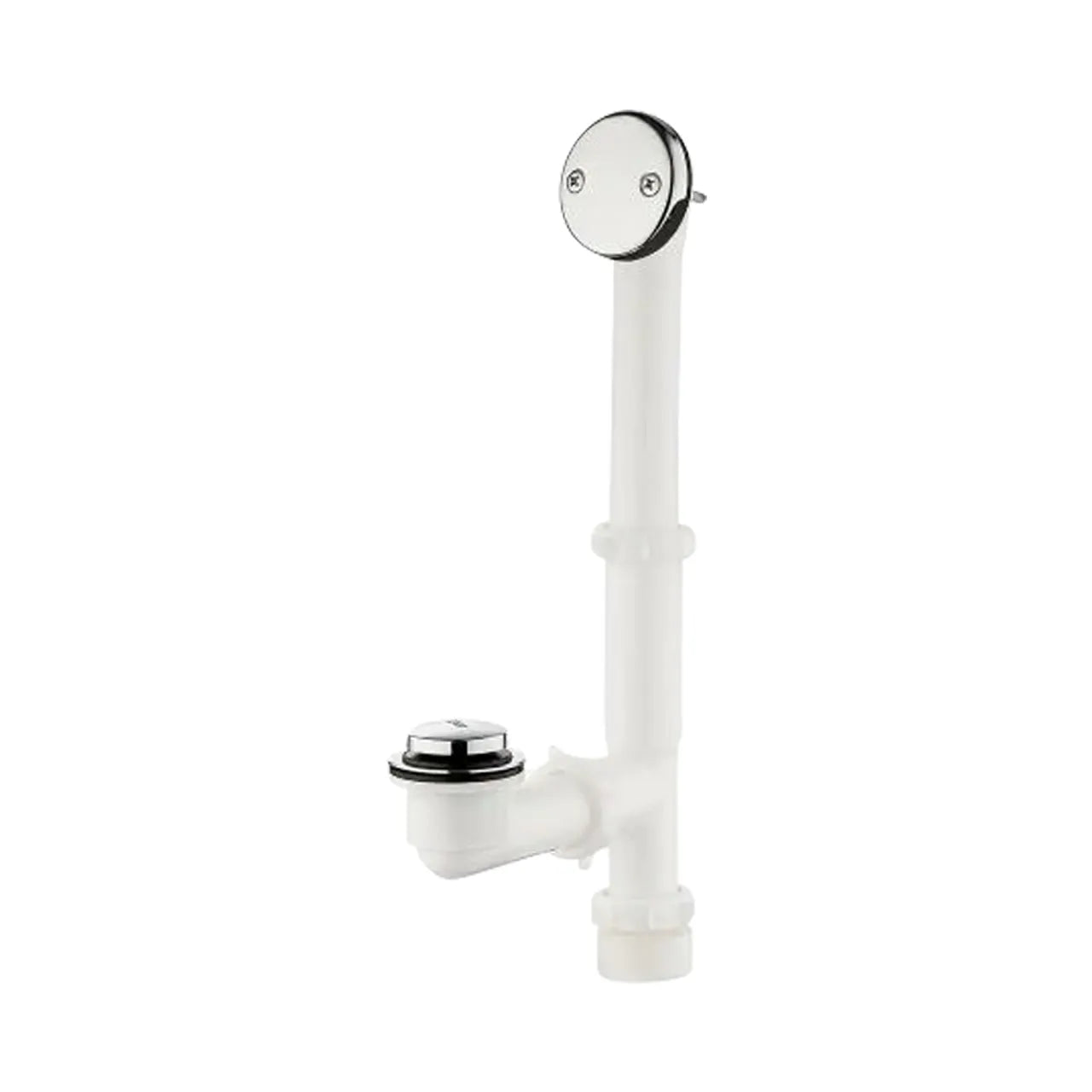 Easy Touch 1-1/2 in. White Poly Pipe Bath Waste and Overflow Drain - Chrome